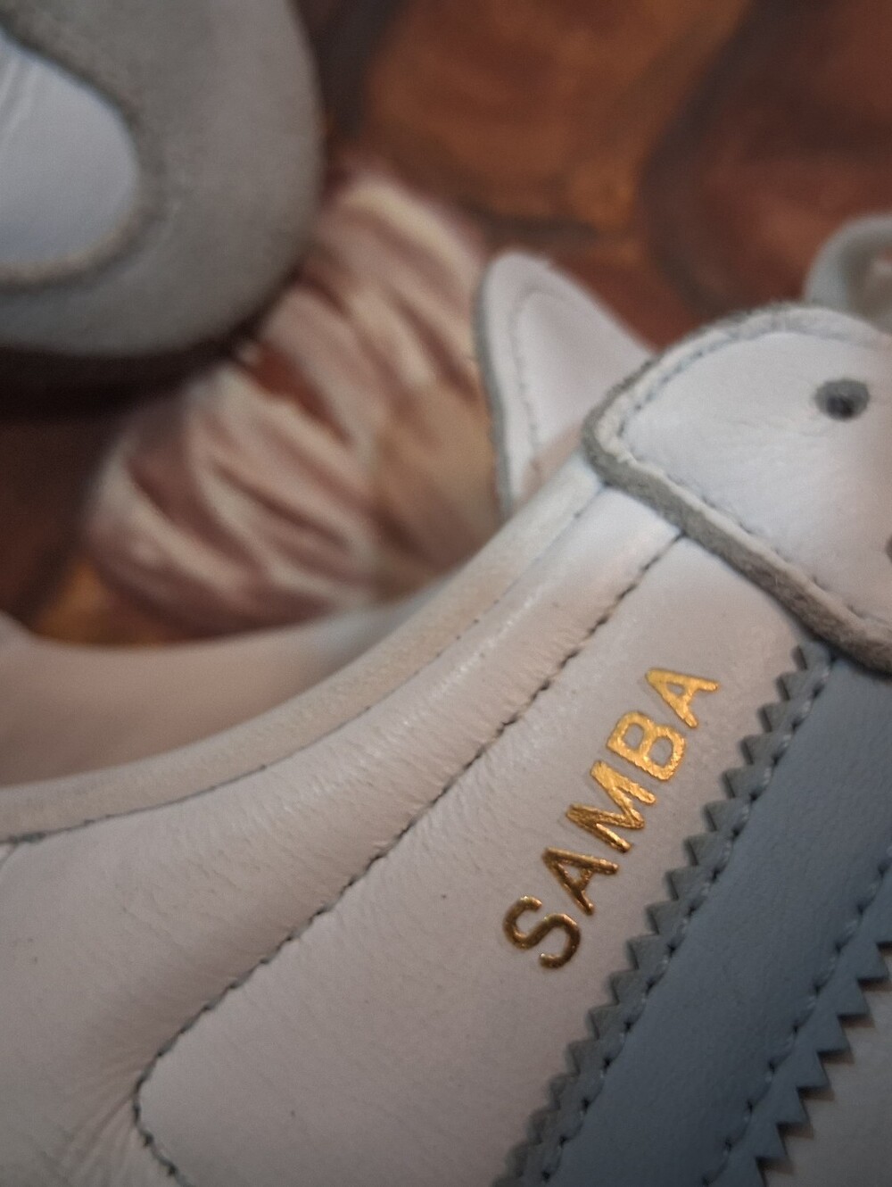 Adidas Samba White & Light Blue Sneakers - Picture 6 of 8
